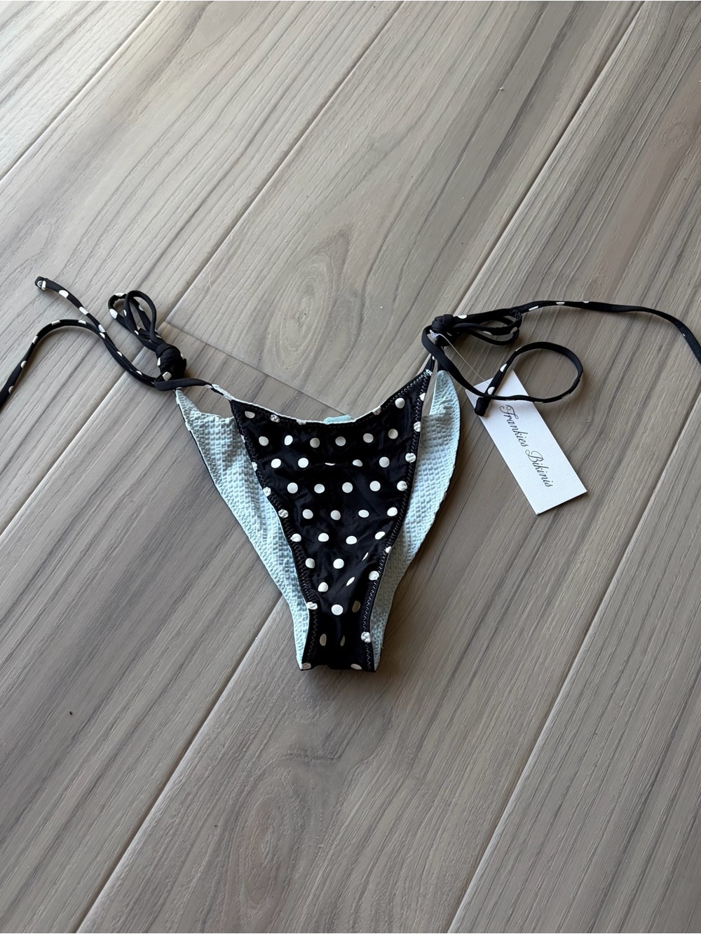 Frankie’s Bikinis Mackenzie Seersucker Bikini Bottoms Reversible